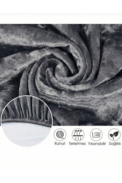 ELHAS Yıkanabilir,Likralı , Kadife Oval Sandalye Kılıfı ( 1 Adet )