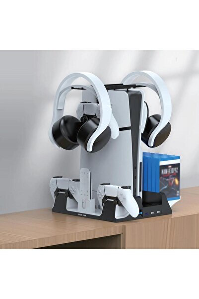 Green Lion PS5 Cooling Stand with Dual Charger, 4500 RPM Fan, USB Ports & 14-Game Storage