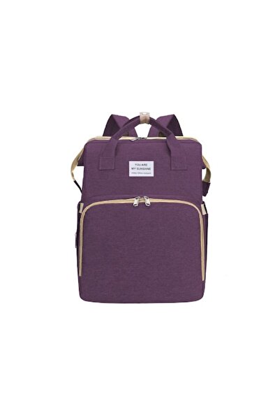 OEM Multifunctional Baby Backpack with Extendable Crib, Unisex, Purple