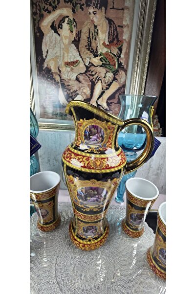 Bavaria Bavoriou Porselen İtalyan Sitil 6 Adet Mazagram ve Sürahi