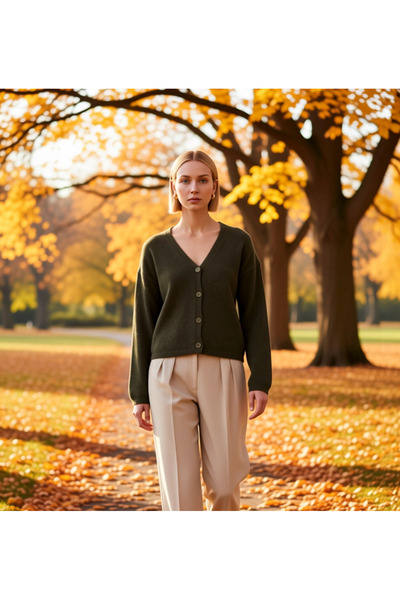 BENERLY Women's V-Neck Low Armhole Knitwear Cardigan Comfortable Fit Daily St...