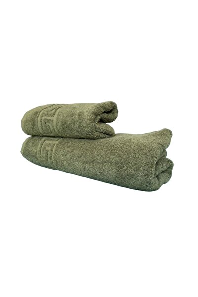 OEM Set of 2 Premium Cotton Bath Towels, 50x90 cm & 70x140 cm, Khaki