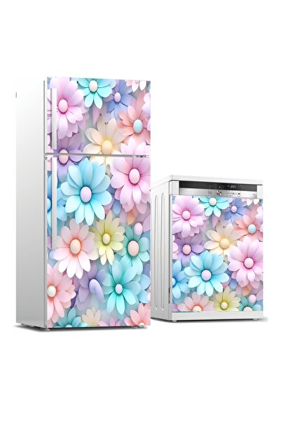 RENKLİ HOBBY Buzdolabı Ve Bulaşık Makinası Kapağı Kaplama Sticker - Kapak Fol...