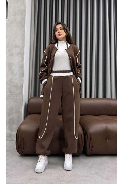 Cardella Set de trening pentru colegiu cu căptușeală din fleece pentru femei ...