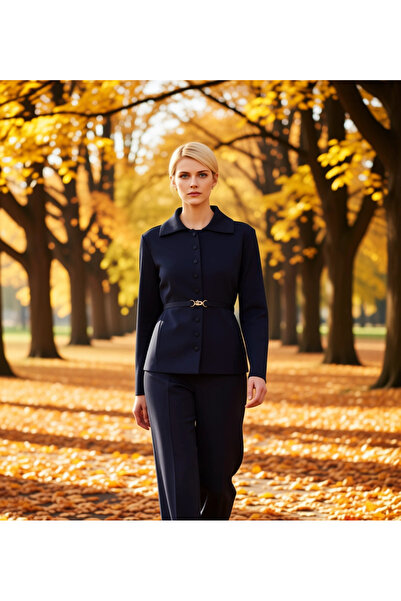 BENERLY سترة نسائية محبوكة بياقة بولو وأزرار مع حزام، قطعة مميزة لتناسب أناقت...