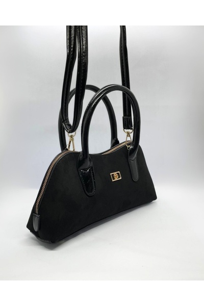 Rubel Bags Black Women's Suede Bag, Daily Use Hand and Shoulder Bag