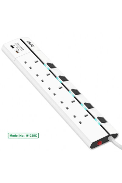 Choice Power strip 5 outlets 3m with 2 USB 91025U