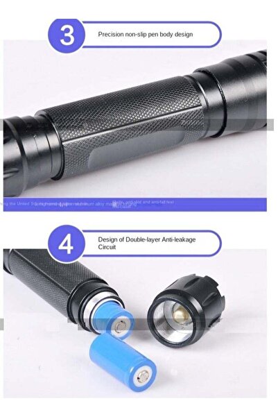Generic 450nm Gatling Burning High Power Blue Laser pointer kits Black