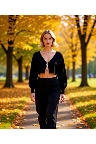 BENERLY Women's Crop Knit Cardigan with Low Sleeves, V-Neck, Bow Detail, Crea...