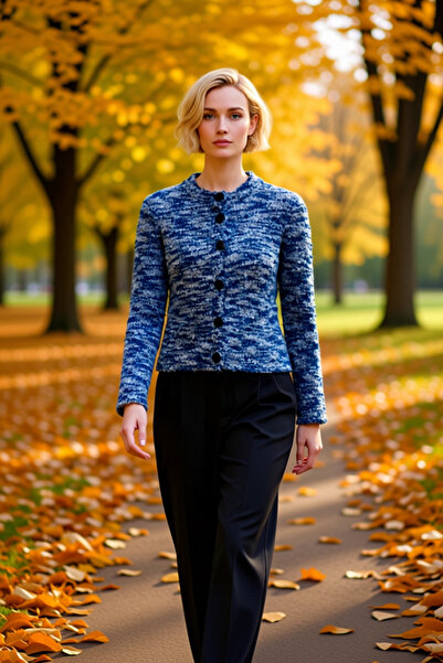 BENERLY Women's Gradient Yarn Textured Regular Fit Crew Neck Long Sleeve Knit...