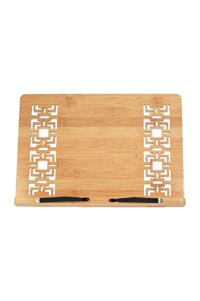 Generic حامل كتب من الخيزران قابل للطي، بني