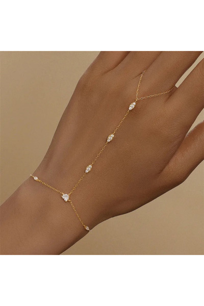 Ayla IRYS Gold Hand Chain Bracelet