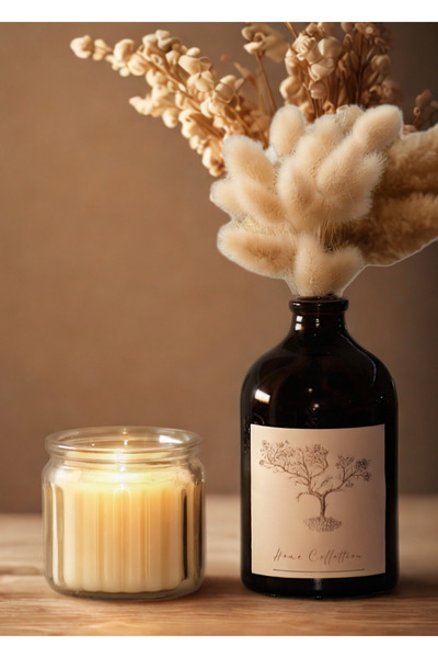 junibeliw 2li Set Amber Siyah Etiket Dekoratif Cam Şişe Vazo Kavanoz 100ml(Çİ...