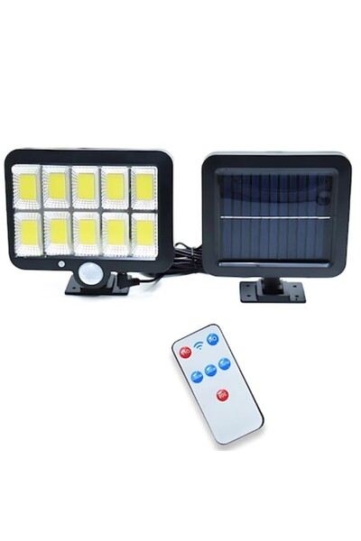 AriDam Lampa Solară LED AriDam® cu Senzor de Mișcare, 120 COB LED, Negru, IP65