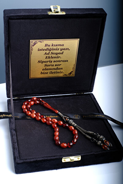 TESBİHEFENDİ Special Series Silver Kazaz Tassel Tightened Amber Prayer Beads