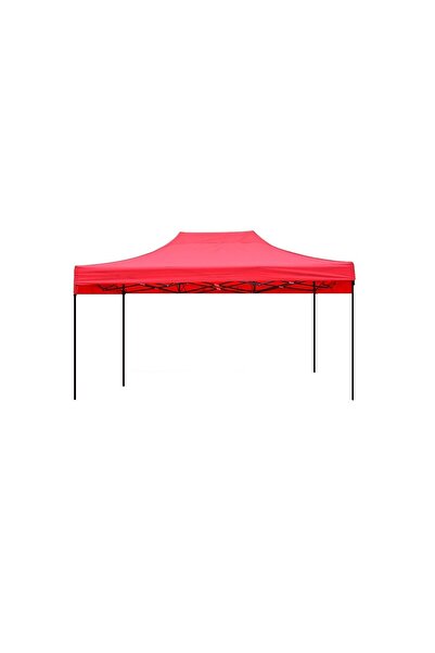 JRH Cort tip pavilion, dimensiune 3 x 4,5 m, pliabil, suport metalic, destinat grădinii, roșu