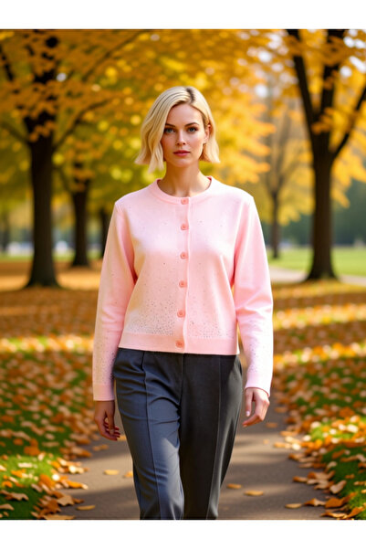 BENERLY Cardigan tricotat cu nasturi, cu mânecă lungă, cu textură moale, pent...