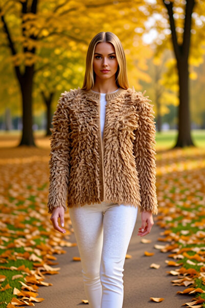 BENERLY Γυναικεία κομψή και άνετη ζακέτα με υφή από πλέξη, με λεπτομέρειες απ...