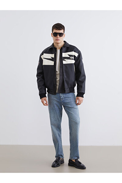 LC Waikiki Jachetă pentru bărbați aspect de piele cu potrivire confortabilă Stranger Things cu imprimeu