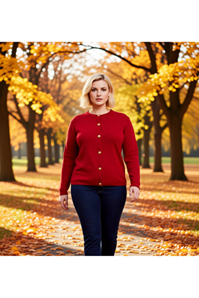 BENERLY Women's Buttoned Crew Neck Long Sleeve Regular Fit Knitwear Cardigan ...