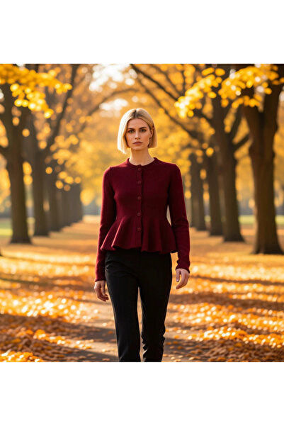 BENERLY Women's Crew Neck Sweater with Flared Hem and Buttoned Knit Cardigan ...