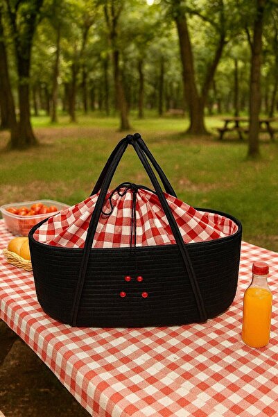 NuaCraft Hasır Piknik Sepeti – Doğal hasır Örgü, Geniş Kapasiteli, Kamp & Bah...