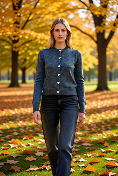 BENERLY سترة تريكو نسائية ناعمة الملمس بأزرار على شكل قلب تجمع بين الأناقة وا...