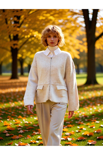 BENERLY Women's Zippered Soft Textured Knitwear Cardigan Coat-Look Stylish an...