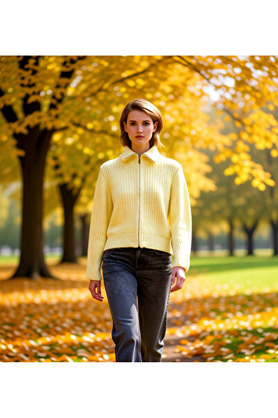 BENERLY Ženski široki kardigan od pletiva sa patentnim zatvaračem, mekan na d...