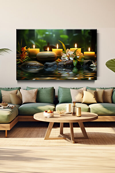 Lona Sanat Meditasyon Mumlar Sanatsal Kanvas Tablo Salon Oturma Yatak Odası O...