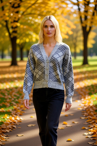 BENERLY An Elegant Addition to Women's Wardrobe Soft Knitwear Argyle Pattern ...