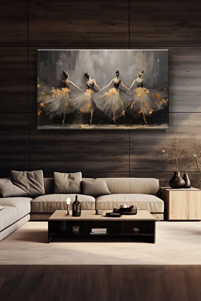 Lona Sanat Balerin Kızlar Yağlı Boya Görünümlü Sanatsal Kanvas Tablo Salon Oturma Yatak Odası Ofis Antre 0201