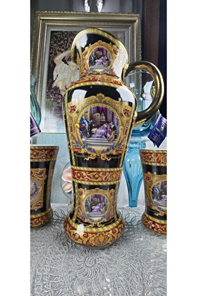 Bavaria Bavoriou Porselen İtalyan Sitil 6 Adet Mazagram ve Sürahi