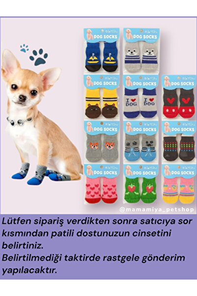 mamamiya petshop Kedi Köpek Kaymaz Taban Örgü Evcil Hayvan Çorabı