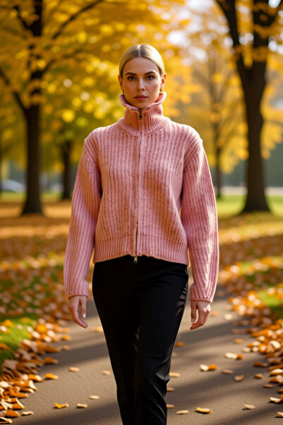 BENERLY Women's Wide-Fit Zippered Knit Cardigan Soft Touch and Comfort That C...