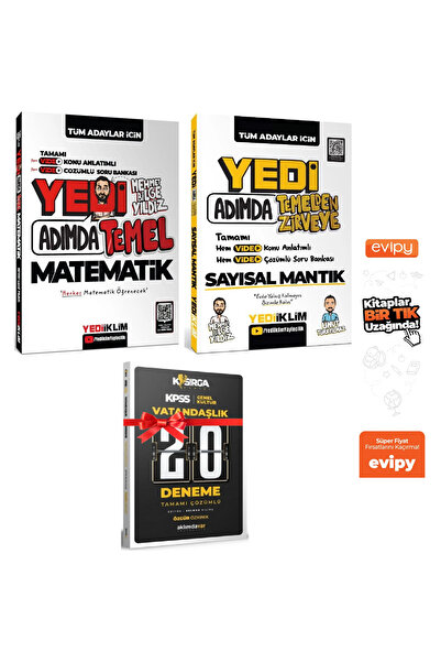 Yazarın Kendi Yayını Mehmet Bilge Yıldız | 2026 KPSS DGS ALES TYT 7 Yedi Adımda Temel Matematik + Sayısal Mantık 2 Kitap