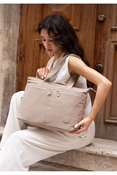 Sanmorris Kadın 6 Gözlü Kullanışlı Suya Dayanıklı Paraşüt Kumaş Büyük Boy El ...