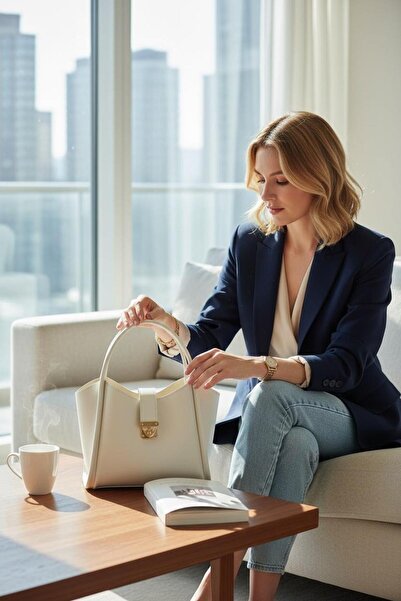 ROYAL LADYS Women's Bag – Handbag with Lock Detail |   Gold Accessories, Full-Length Inner Wallet, Long Strap