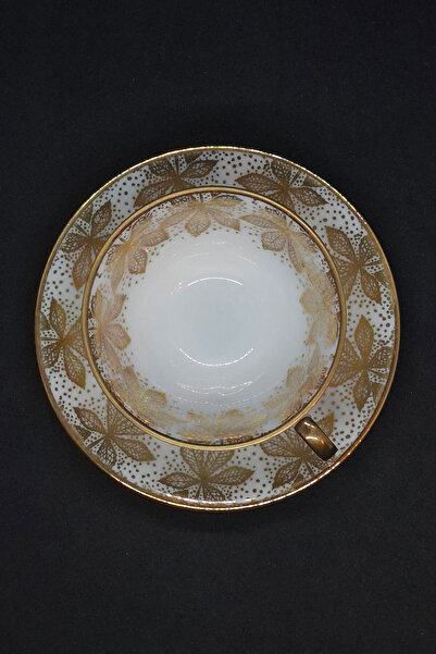 Bavaria Gold Leaf Porcelain, Coffee/Tea Cup and Saucer 2 Pieces 150 ml