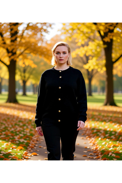 BENERLY Women's Buttoned Crew Neck Long Sleeve Regular Fit Knitwear Cardigan ...