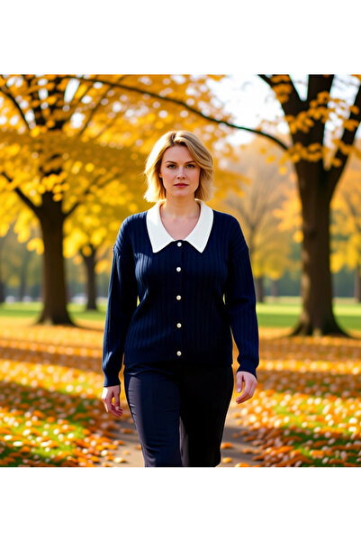 BENERLY Women's Stylish Corded Fabric Woven Shirt Collar Detailed Buttoned Lo...