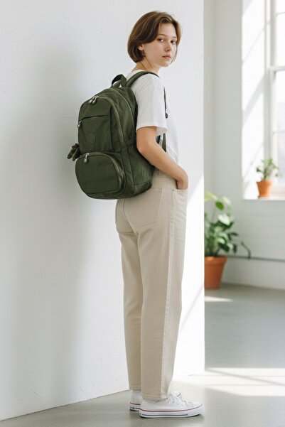 by polo clup Unisex Crinkle Waterproof Fabric Large Size Multi-Pocket School Bag