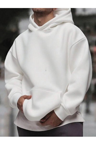 Relax family xf Men's Thick Coffee Color Hooded Three Thread Sweatshirt Hoodie Cotton