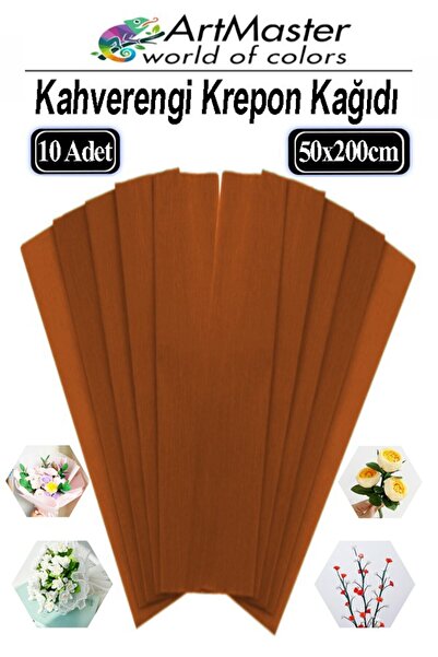 Artmaster Krapon Kağıdı Kahverengi Renk 10 Adet 50x200 cm Grapon Kağıdı 10'lu...