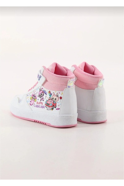 ŞAH Labulabu Pro-Star Girls' Printed Luminous High-Top Sneakers - Velcro, Non-Slip Sole