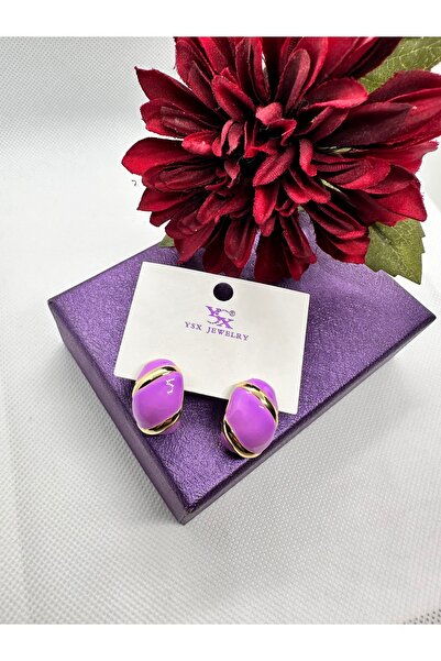 YSX JEWELRY Lila Mineli Gold Detail Steel Earrings