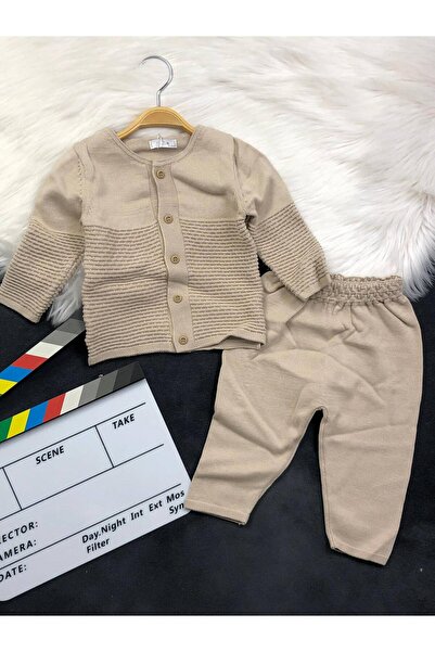 zavera for kids Baby Boy Knitted Detailed Knitwear Double Set - 100% Organic Cotton