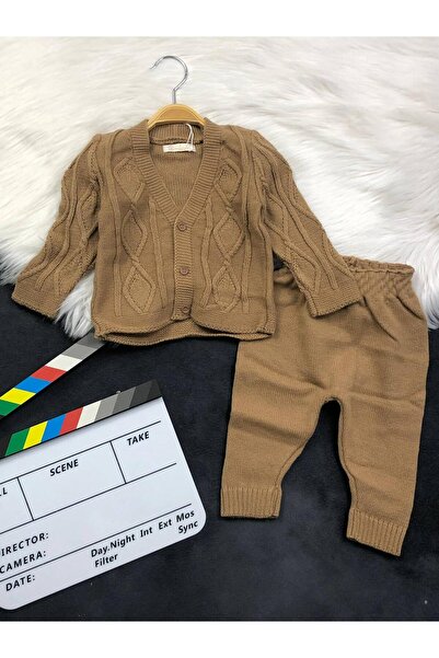 zavera for kids Unisex Baby Knitted Detailed Knitwear Double Set - 100% Organic Cotton