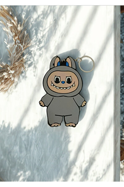 Mutluluk Kutunda Var سلسلة مفاتيح لابوبو ذات رائحة رمادية اللون