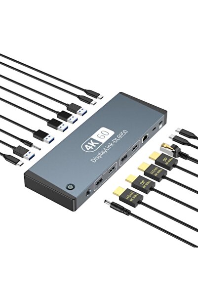 Q-Elite USB-C 17-in-1 Docking Station with DisplayLink, Thunderbolt 4, 2x HDMI 4K@60Hz, 2x DisplayPo